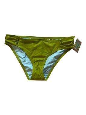 Title Nine Olive Green Ruched Hipster Bikini Bottom